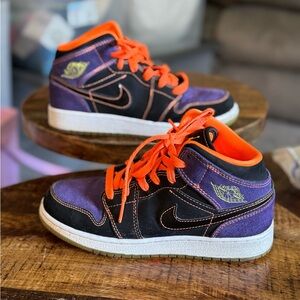 Nike Kids Sneakers - Black, Purple, and Orange